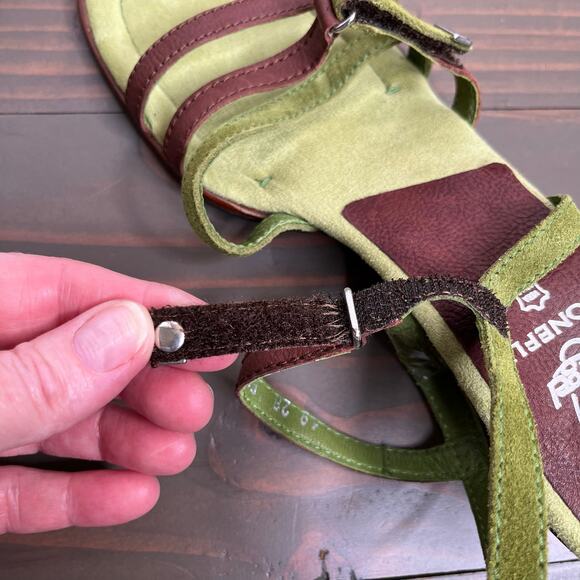 Stonefly Energel Brown Green Suede Leather Open Toe Heeled Sandals 7.5 - Picture 9 of 10